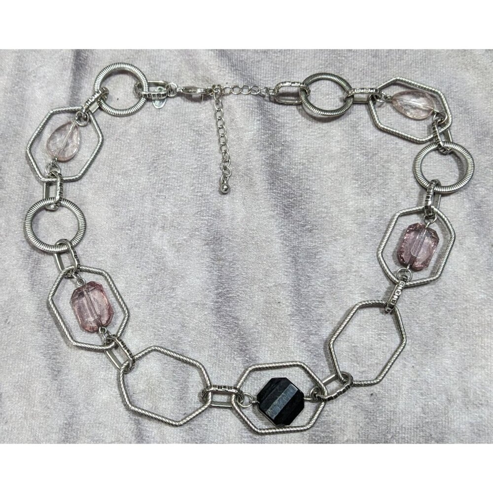Lia Sophia Vault Black And Lavender Gemmed Chain Necklace - Picture 5 of 5